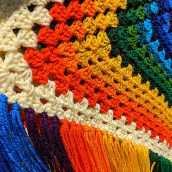 Color Fest Ruana Handmade Crochet by Tribal Bae - Picture 8 of 12